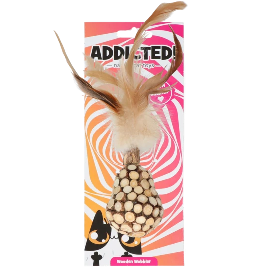 Addicted Wooden wobbler with feathers