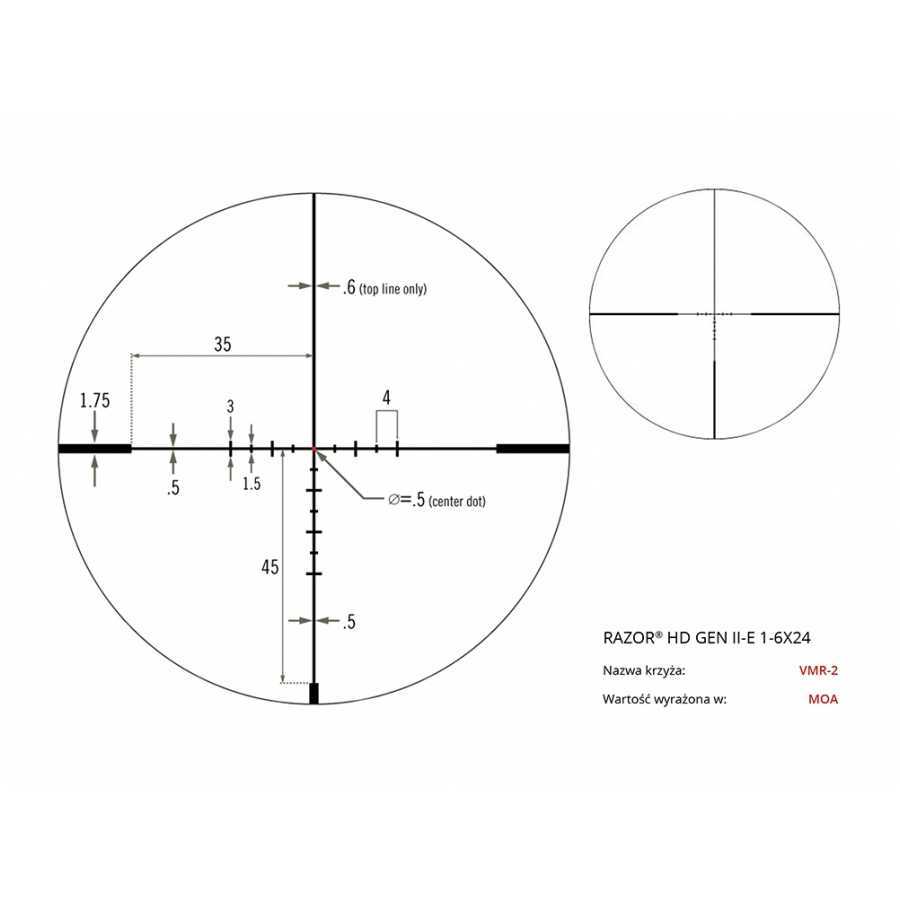 Razor II HD-E 1-6x24 30 mm JM-1/VMR-2 binoculars