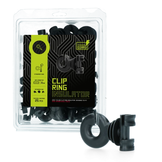 Clip ring insulator for livestock electric fence