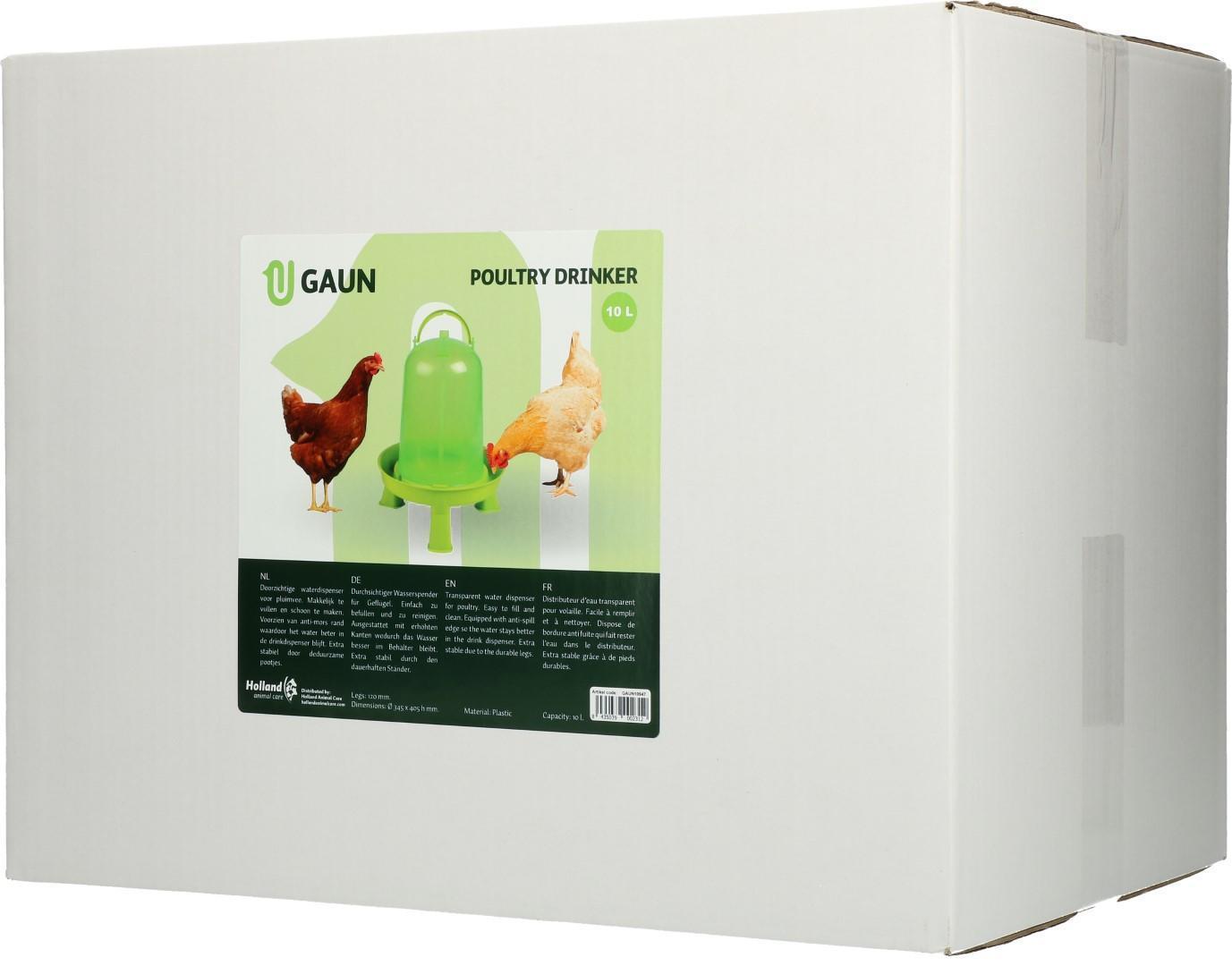 Poultry drinker with feet 10 l green lemon