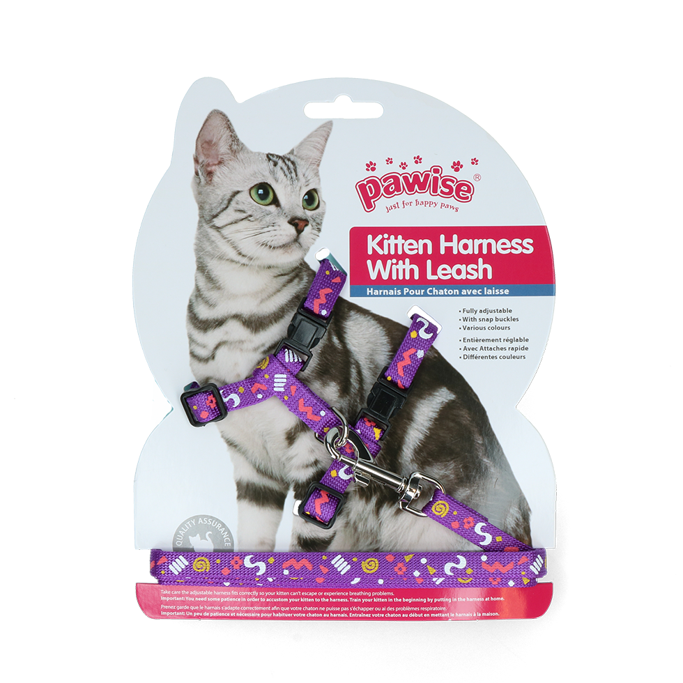 Cat harness leash-pink / purple, cat harness