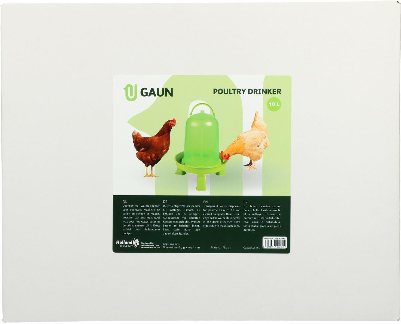 Poultry drinker with feet 10 l green lemon