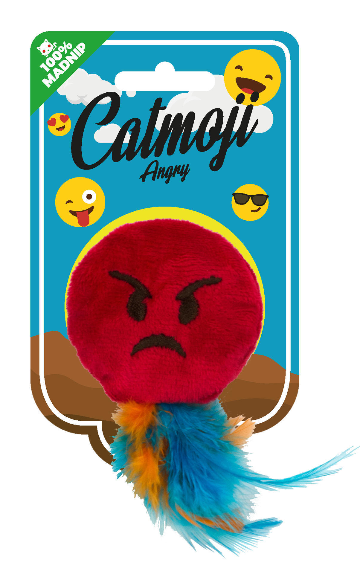 Emoji Cat Angry cat toy with cat root