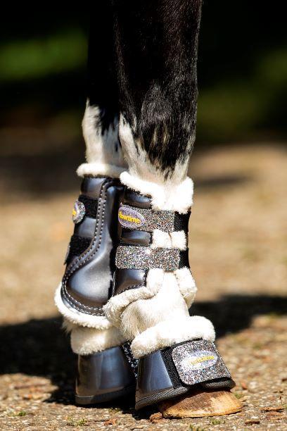 228 Show-time Gold Rush Glitter training tendon  protection boots small size champagne color 4XS horse foot protection