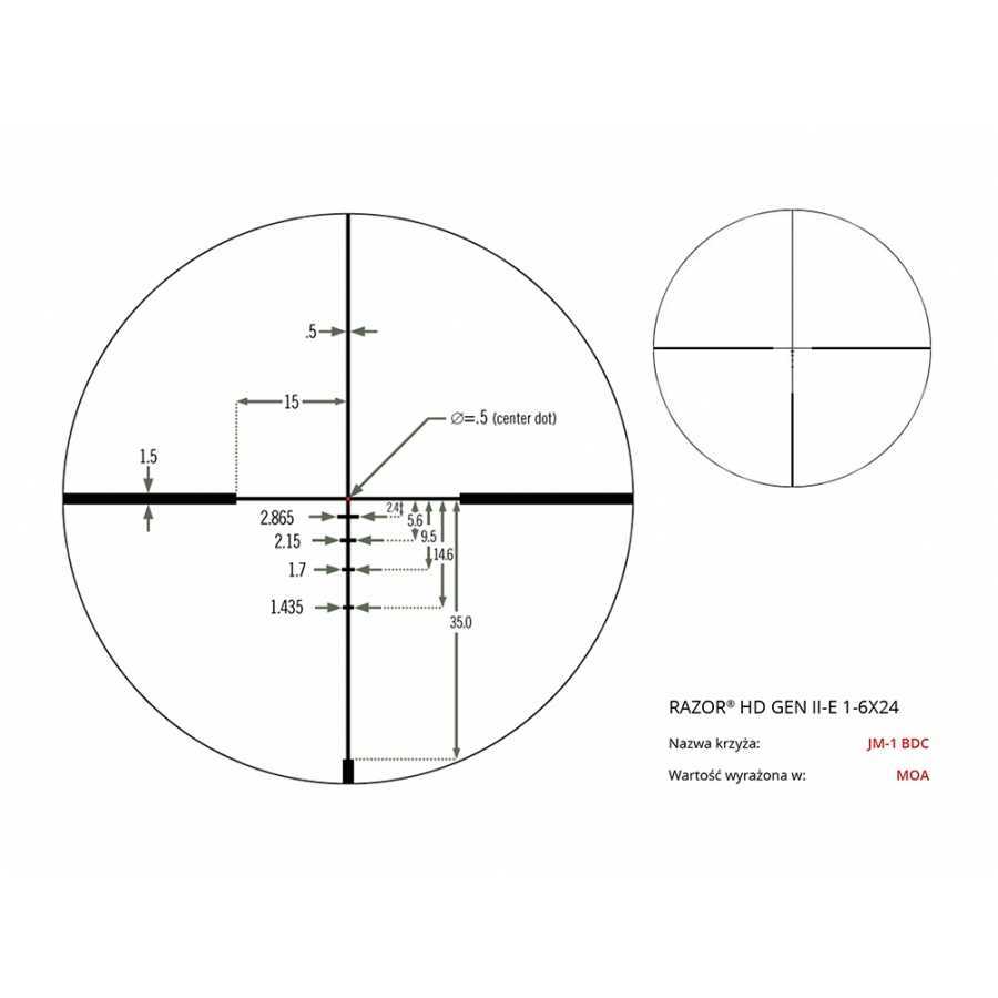 Razor II HD-E 1-6x24 30 mm JM-1/VMR-2 binoculars