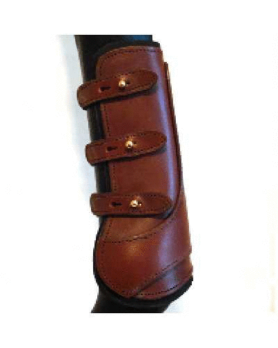 116 Exclusive leather tendon  protection boots full  havanna brown horse foot protection