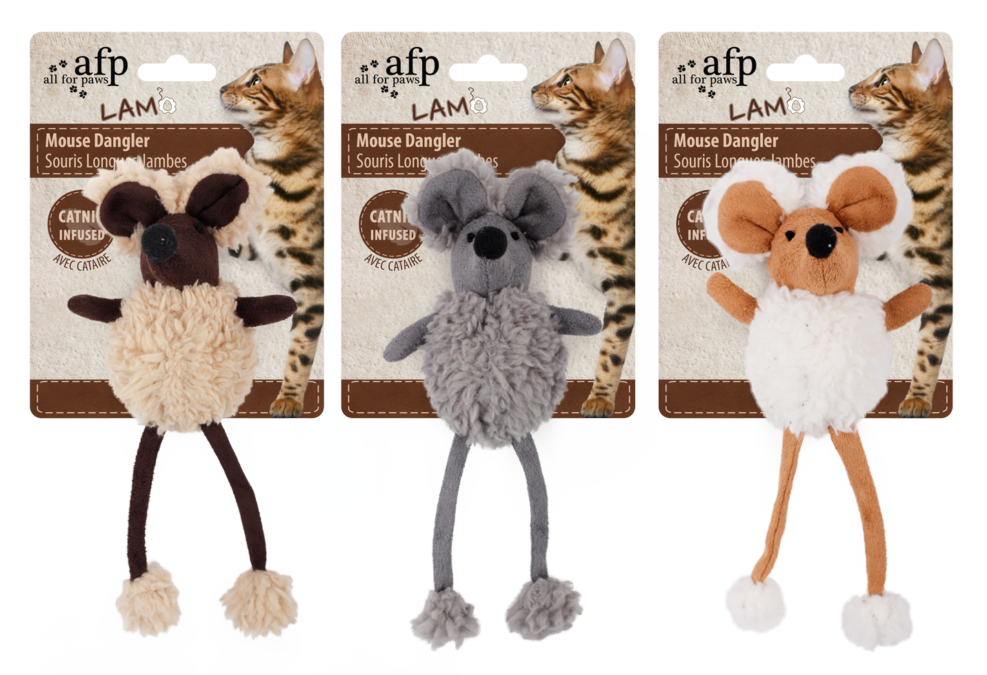 Lamb's wool Mouse Dangler cat toy