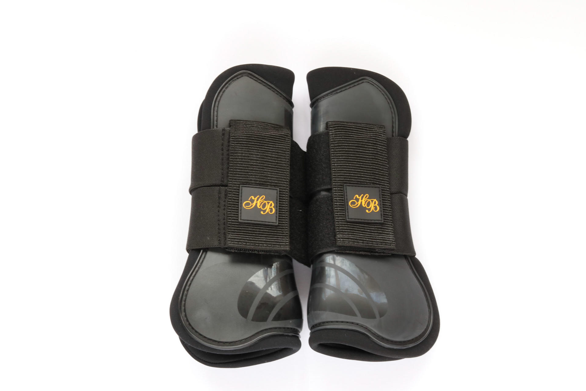 205 Luxury tendon protection boots full  shine black horse foot protection