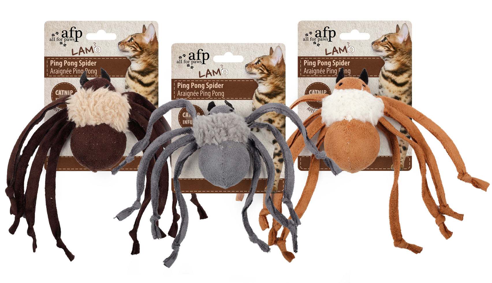 Lambswool-Ping Pong spider cat toy