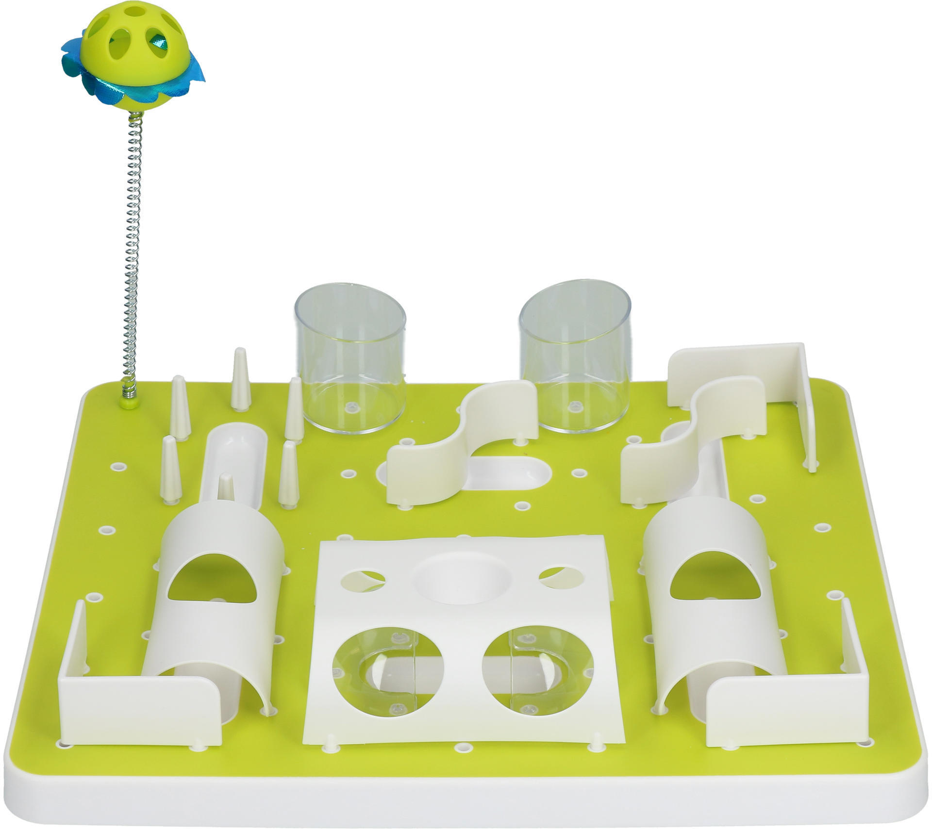 Interactive treat maze tunnel cat game