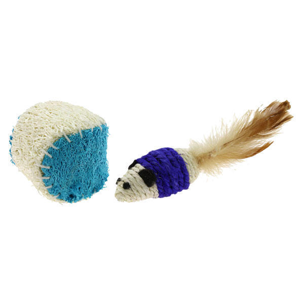 Rope mouse ball cat toy