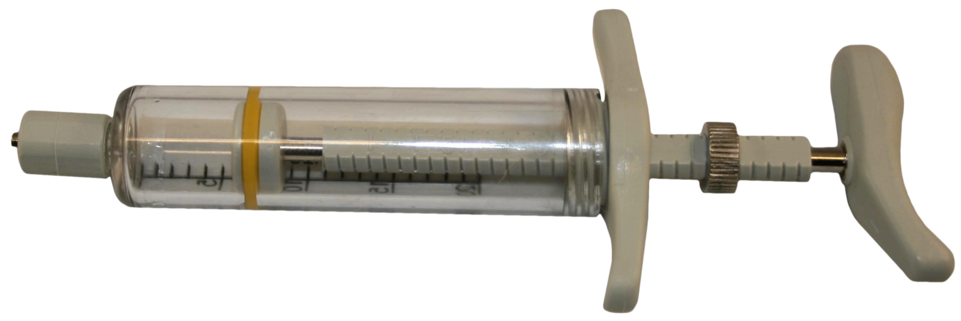 Nylon 20 ml Luer Lock adjustable bovine syringe, injection