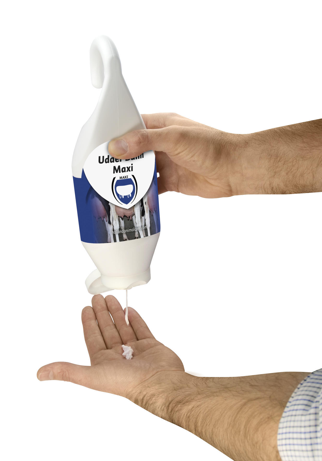 Bovine udder balm, in a standing container