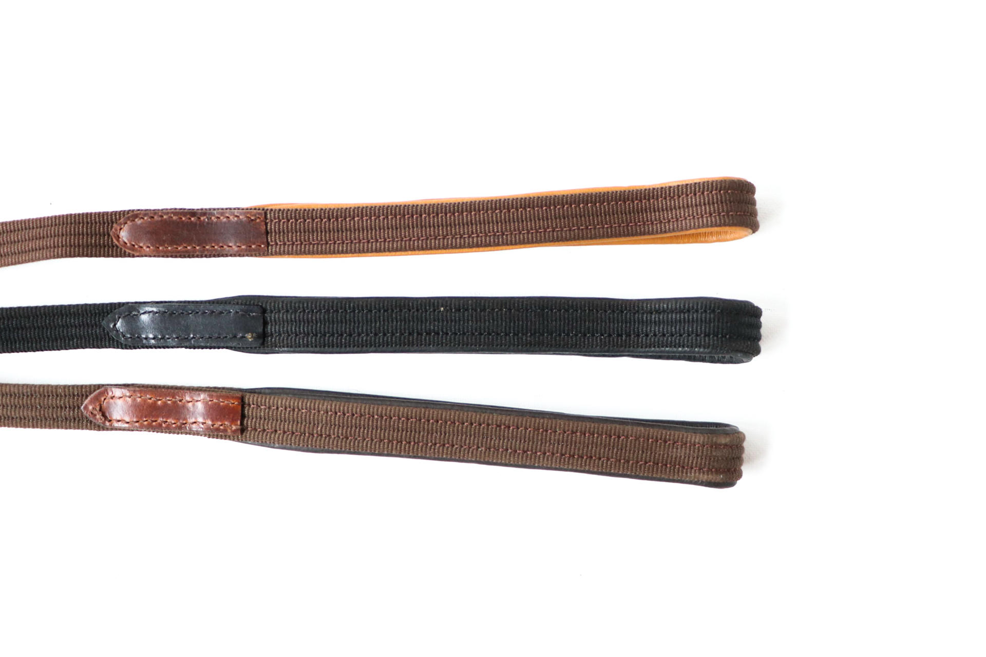 011 Webband Dog leash brown with beige lining 35cm leather special