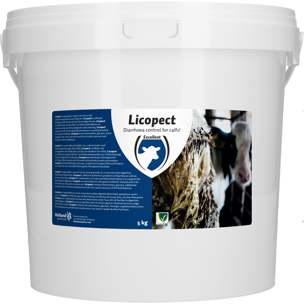 Licopect for calves against diarrhoea, cattle calf rearing