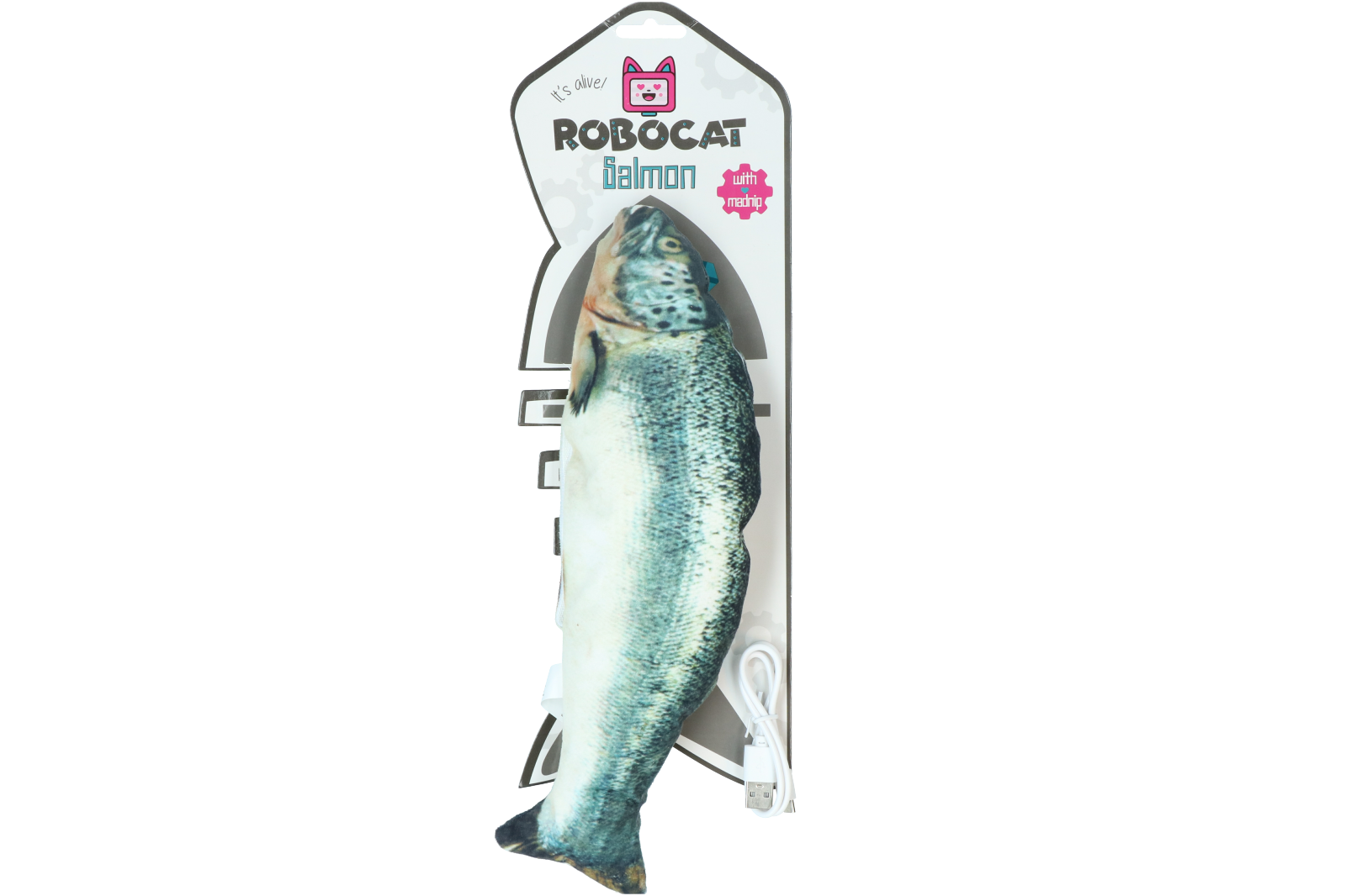 Salmon cat toy stuffed with catnip